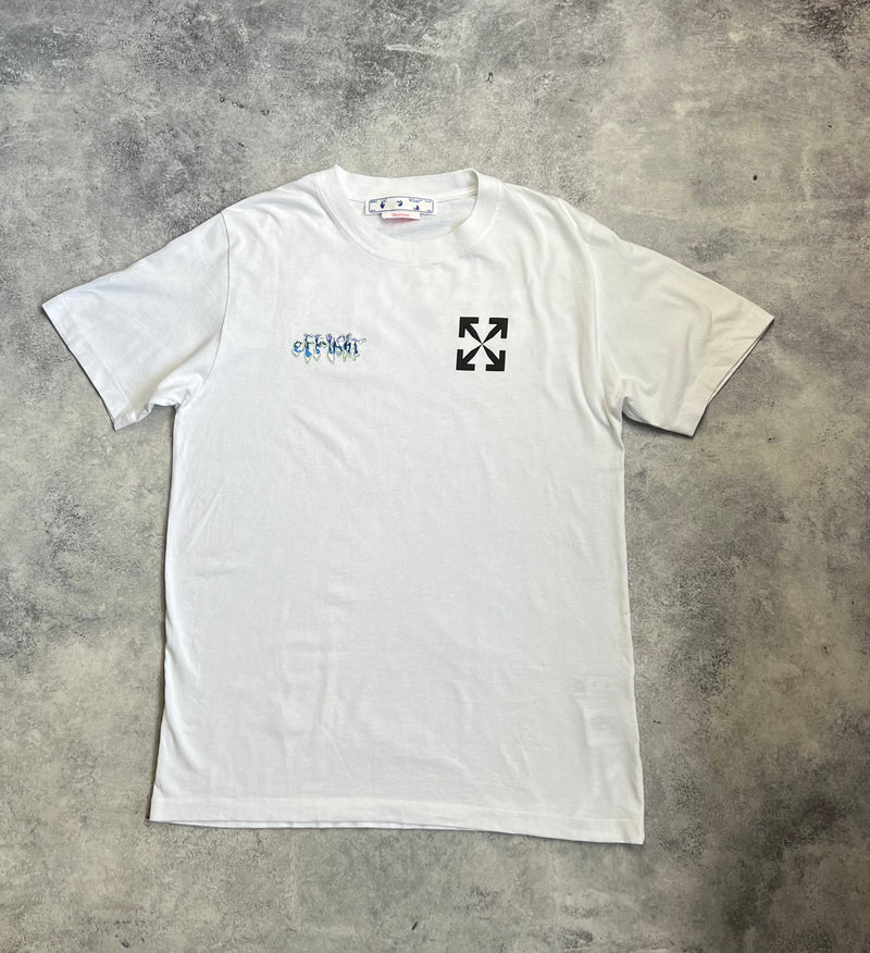 Off-white 90’s liquid white graphic tee