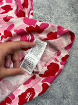 Bape pink camo tee