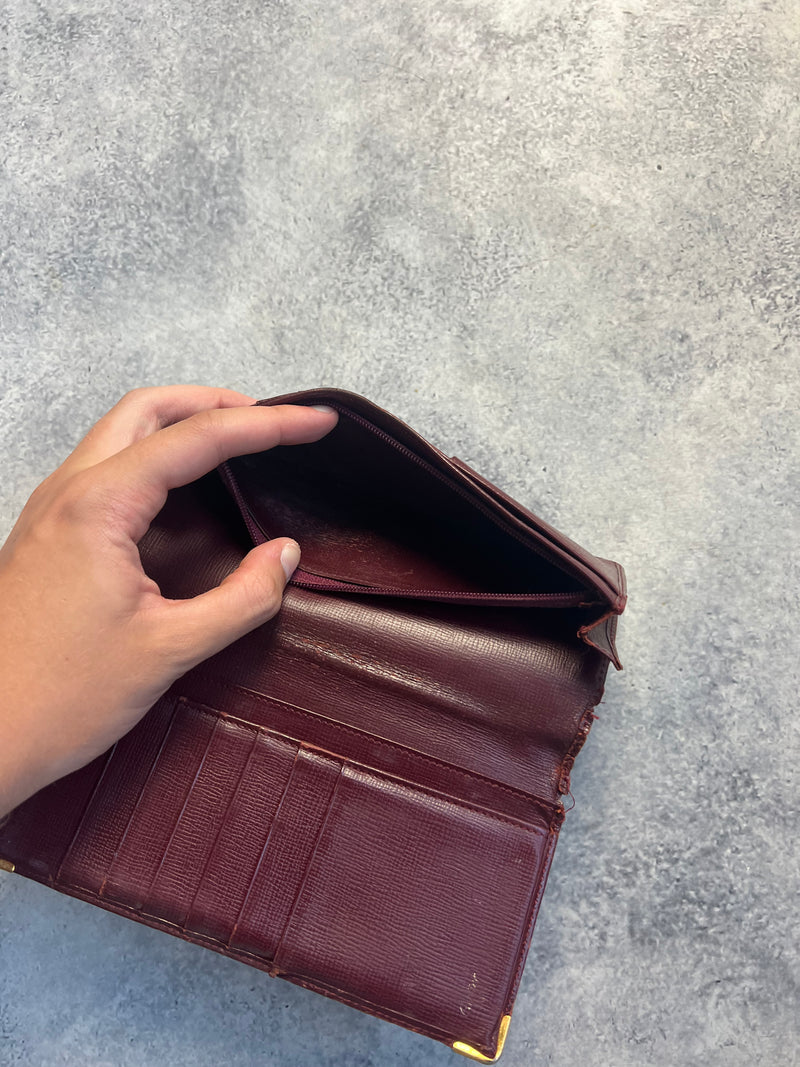 Cartier vintage wine red long wallet