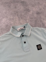 Stone island light blue polo shirt