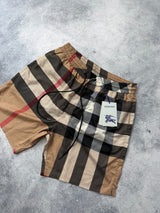 Burberry beige check swim shorts