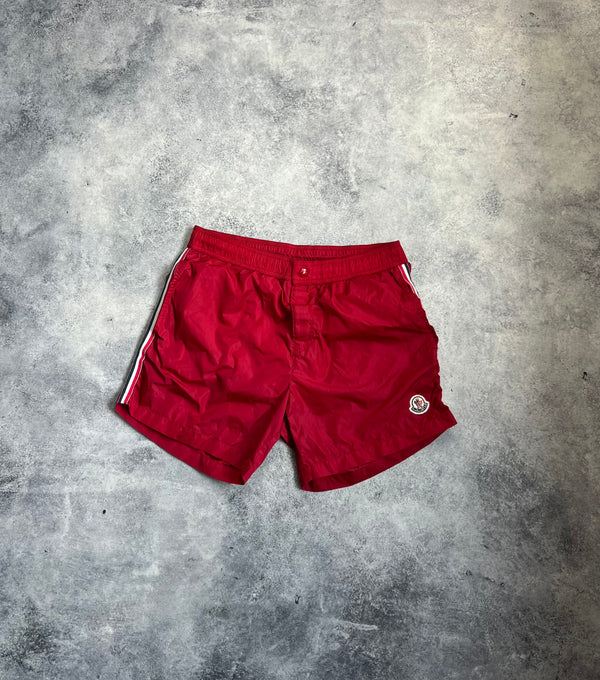 Moncler red swim shorts