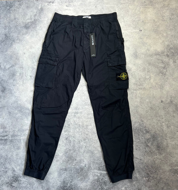 Stone island navy cuffed cargo trousers