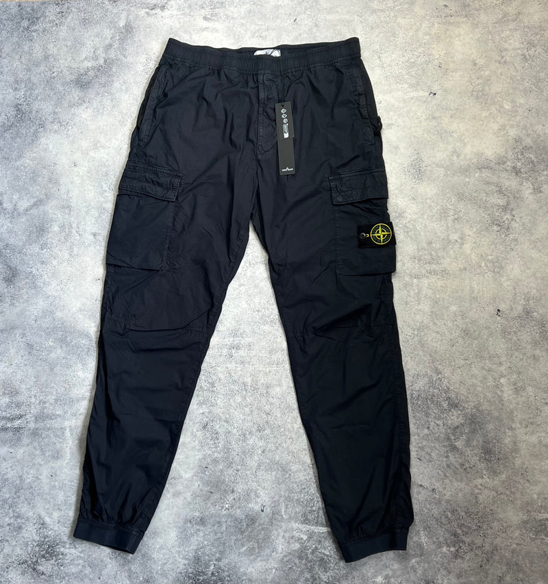 Stone island navy cuffed cargo trousers