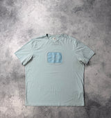CP company baby blue block logo tee