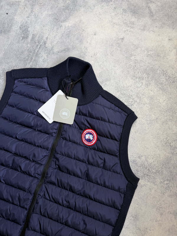 Canada goose navy hybridge knit gilet