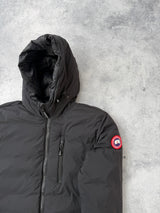 Canada goose black hooded lodge down jacket