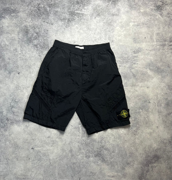 Stone island 2024 black nylon cargo shorts