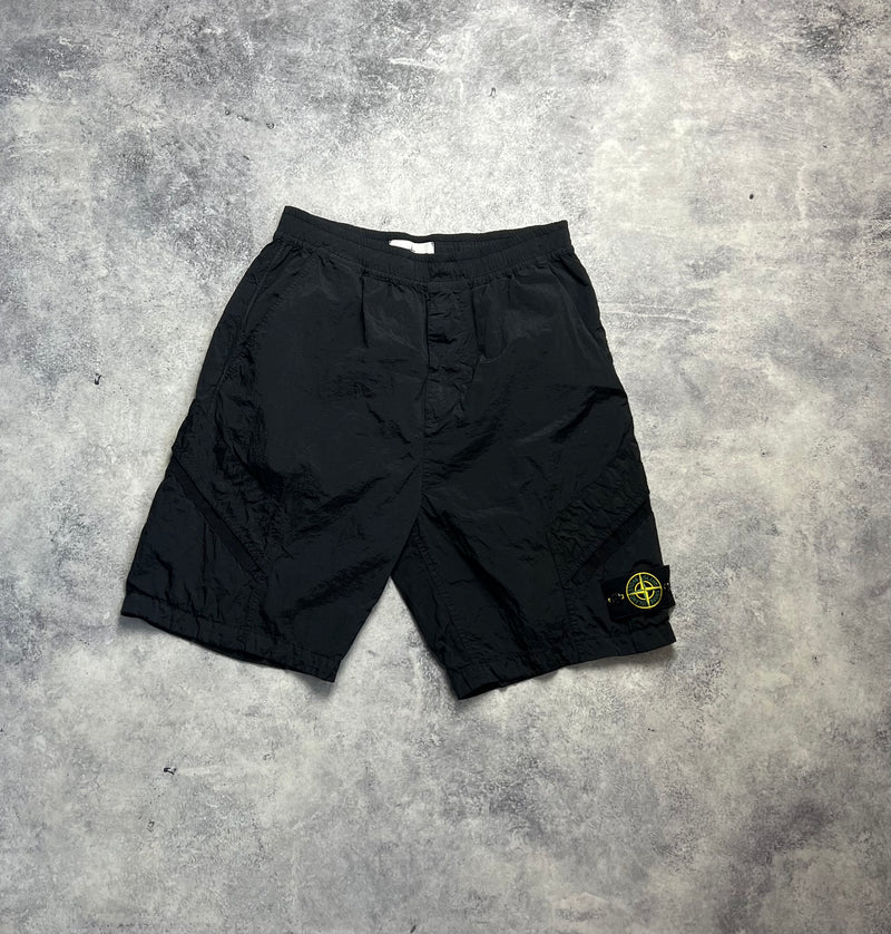 Stone island 2024 black nylon cargo shorts