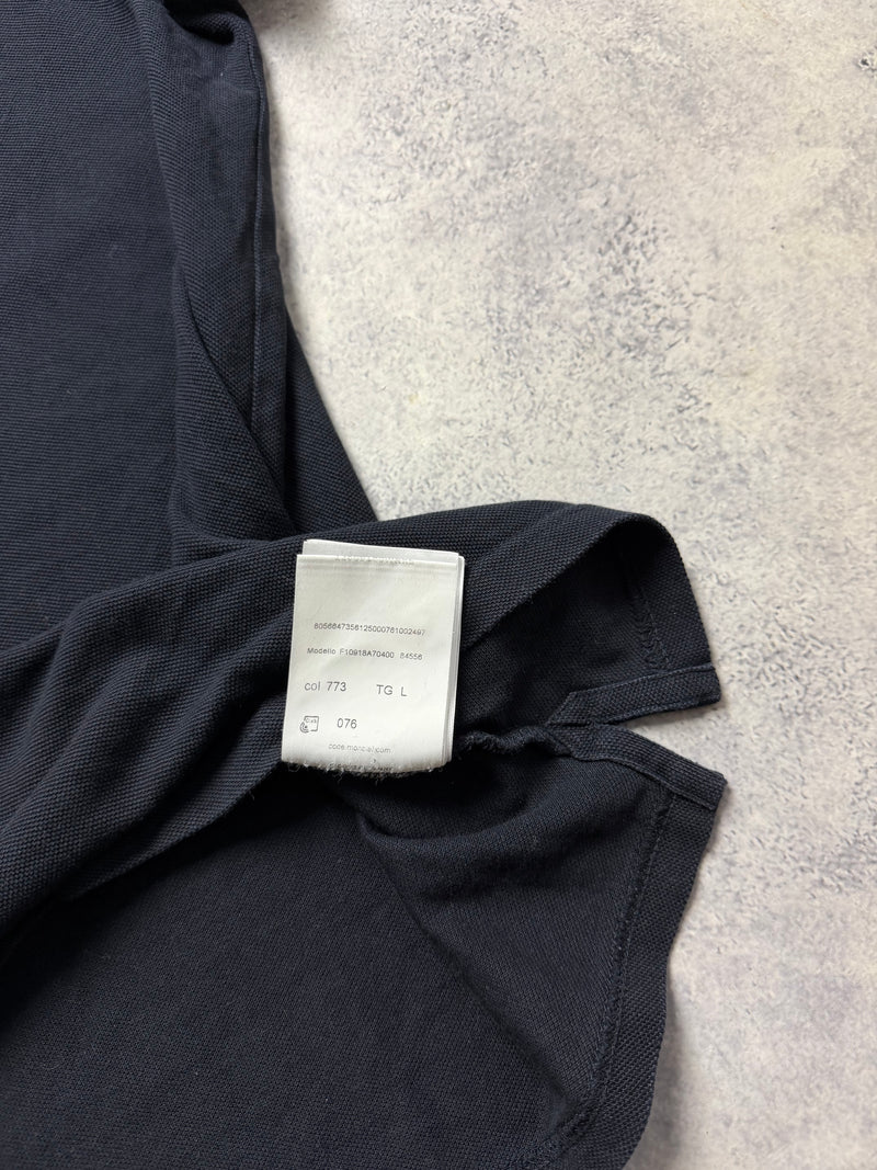 Moncler navy oversized logo polo shirt