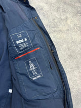 CP company navy blue micro M zip up goggle jacket