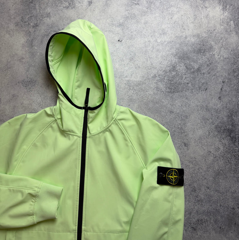 Stone island light soft shell-r light green jacket