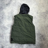 Stone island 2020 khaki green micro reps down gilet with Packable hood