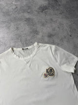 Moncler white double logo tee