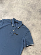 Prada blue polo shirt black badge
