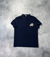 Moncler navy double badge polo shirt