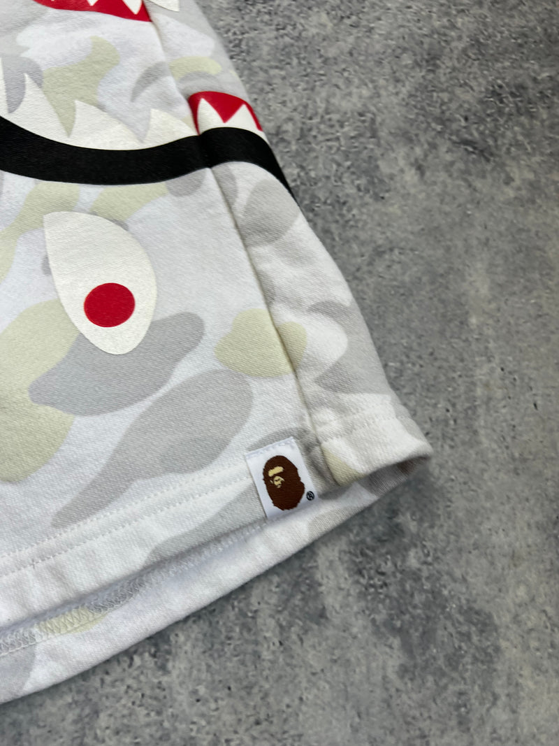 Bape white camo glow in the dark cotton shorts