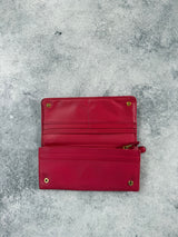 Prada pink saffiano leather ribbon bow purse