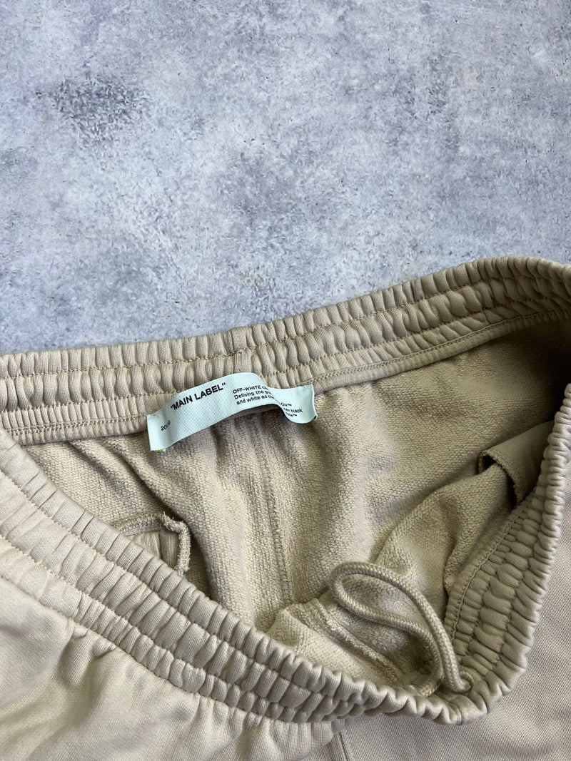 Off-white cotton beige shorts