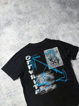 Off-white stitch logo black tee
