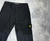 Stone island 2020 black resin & cotton cuffed cargo trousers