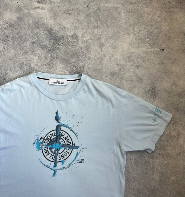 Stone island 2021 baby blue graphic tee