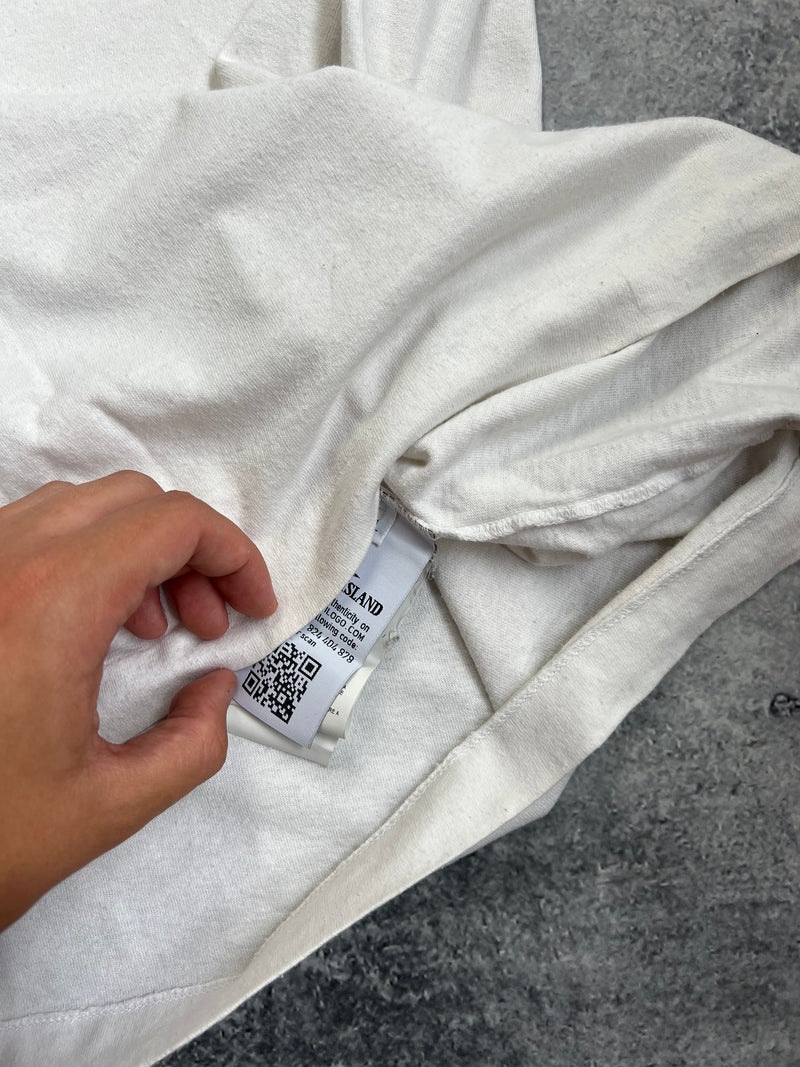 Stone island x supreme white embroidered tee