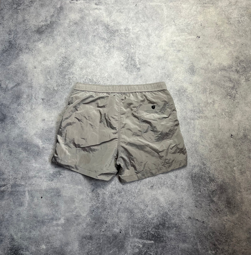 Stone island silver nylon metal swim shorts