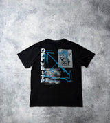Off-white stitch logo black tee