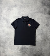 Moncler navy large logo polo shirt