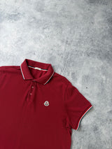 Moncler burgundy polo shirt