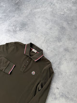 Moncler khaki L/S polo shirt
