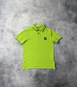 Stone island lime green polo shirt