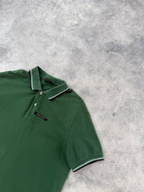Prada dark green polo shirt black badge