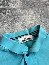 Stone island light blue polo shirt