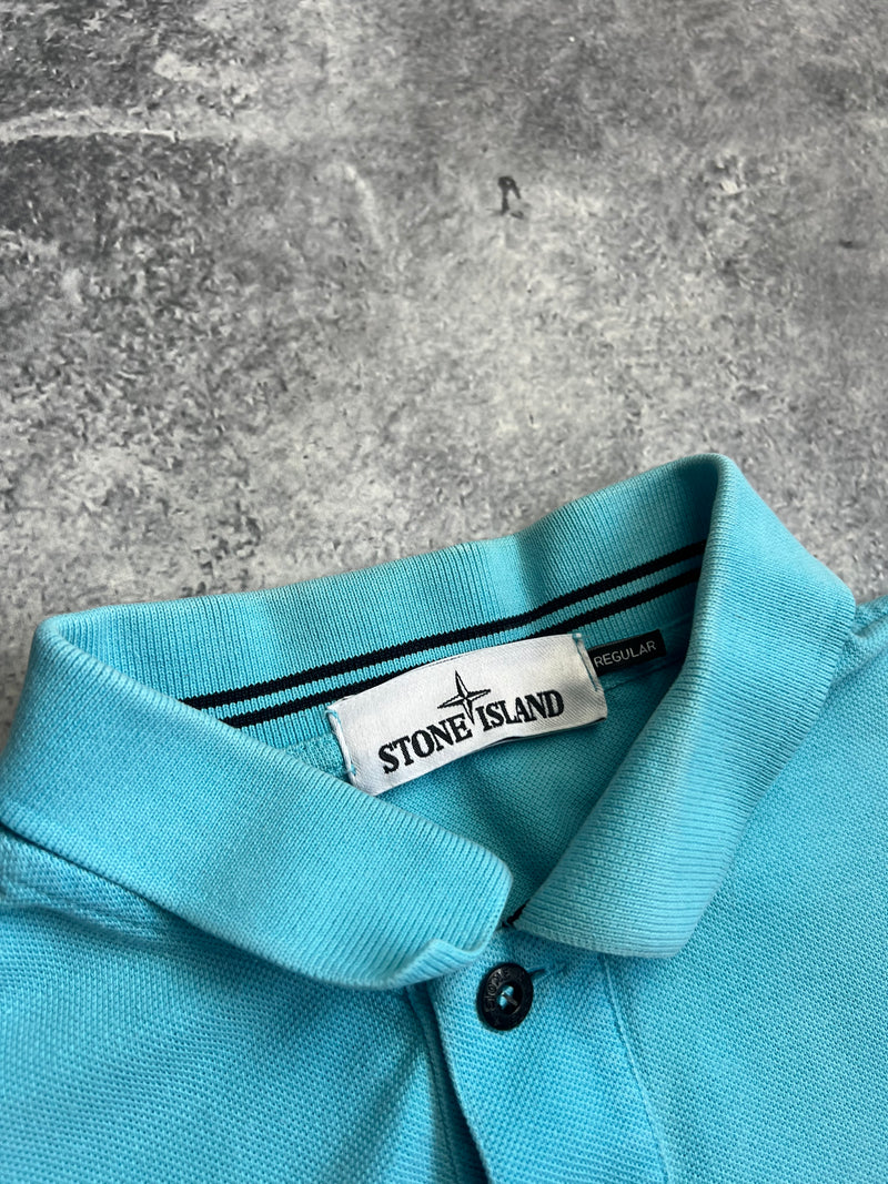Stone island light blue polo shirt