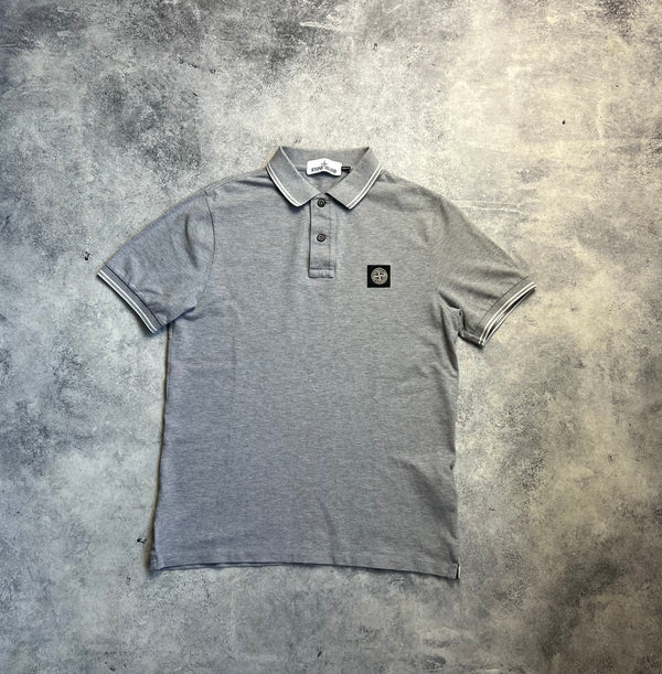 Stone island grey polo shirt