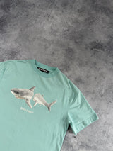 Palm angels baby blue shark tee