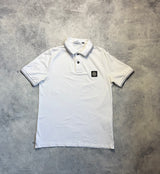 Stone island white polo shirt