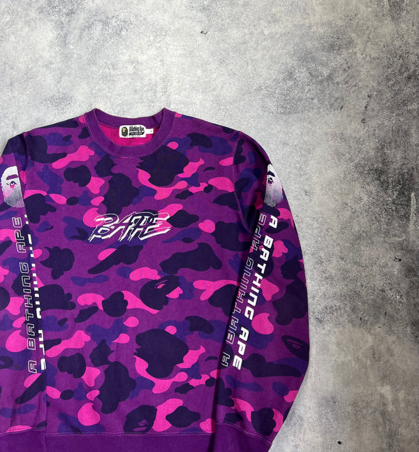 Bape purple camo jumper