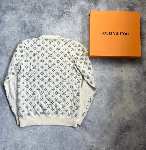 Louis Vuitton cream monogram cashmere jumper