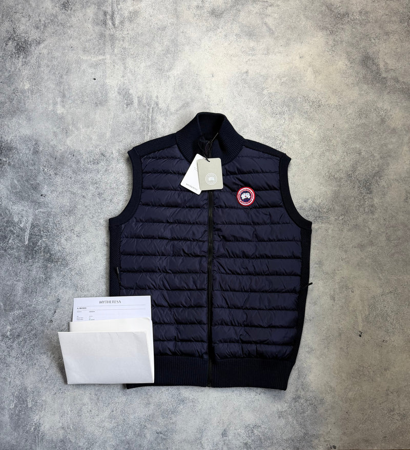 Canada goose navy hybridge knit gilet