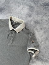 Moncler grey & white trim polo shirt
