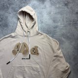 Palm angels women’s beige kill the bear hoodie