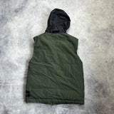 Stone island 2020 khaki green micro reps down gilet with packable hood