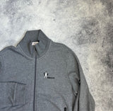 Moncler grey logo print cotton track jacket