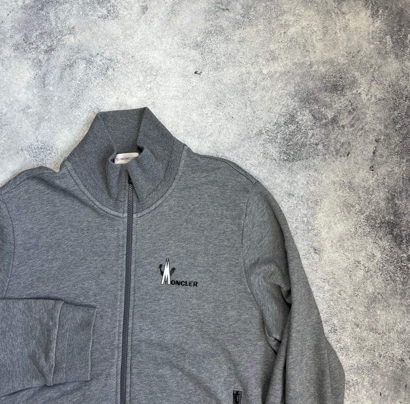Moncler grey logo print cotton track jacket