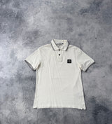 Stone island white polo shirt