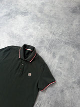 Moncler dark green polo shirt