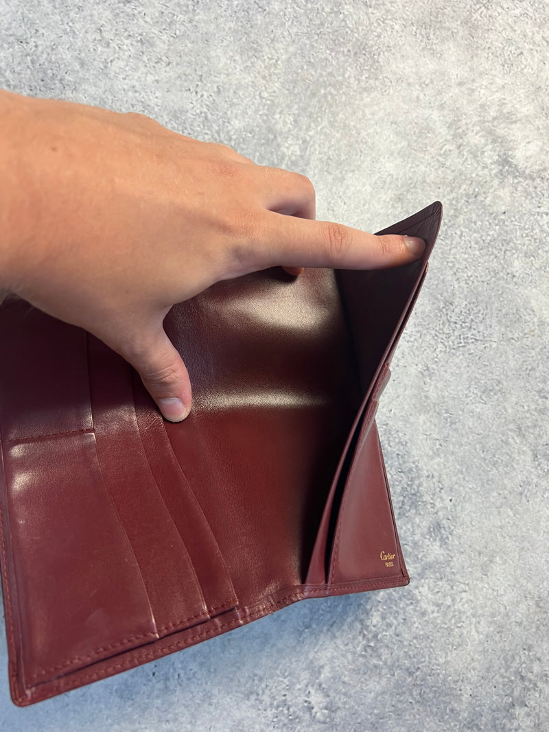 Cartier vintage wine red long wallet